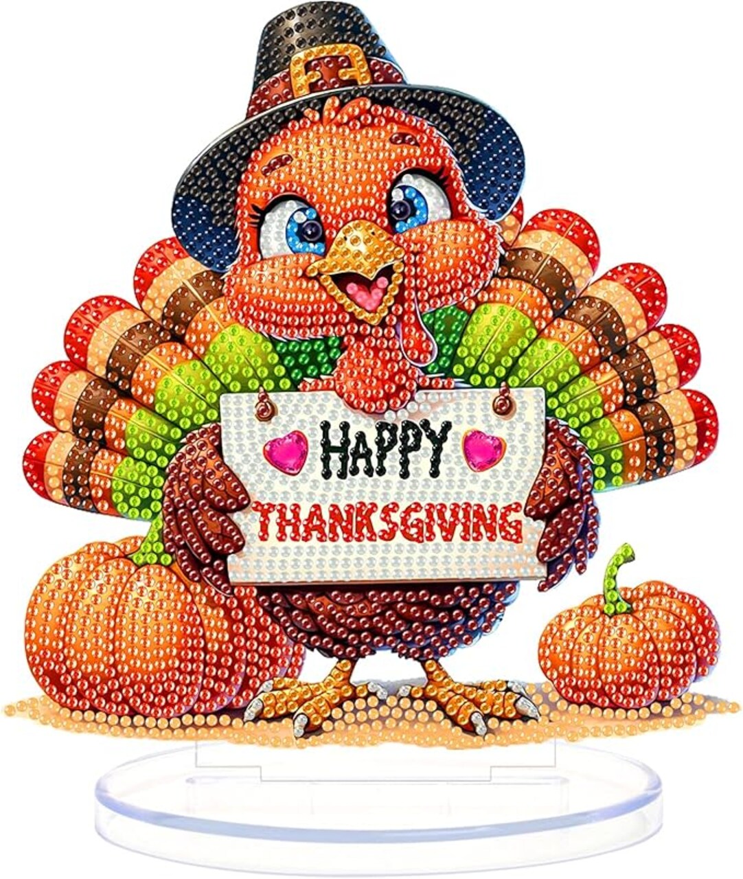 Tabletop Turkey 5D Diamond Art Kits for Adults - DIY Autumn Diamond Painting Kits for Adults Special Shaped Diamonds Dots Kits, Crystal Tabletop Ornaments Single Sided Visit the Clendo Store